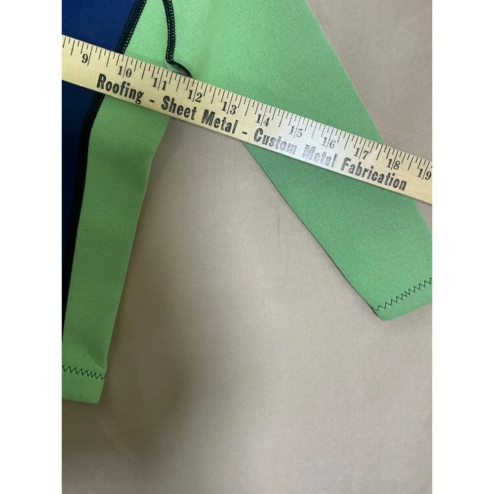 Demmet Wetsuit Top Kids Medium Blue Green Excellent 1.5mm Neoprene‎ Front Zip